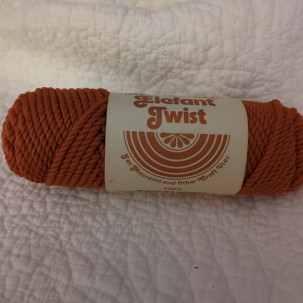 Vintage Elegant Twist Yarn 100 Textured Herculon. Brown